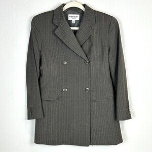 Emanuel Ungaro Grey Double Breasted Pinstripe Blazer 6/40 Petite